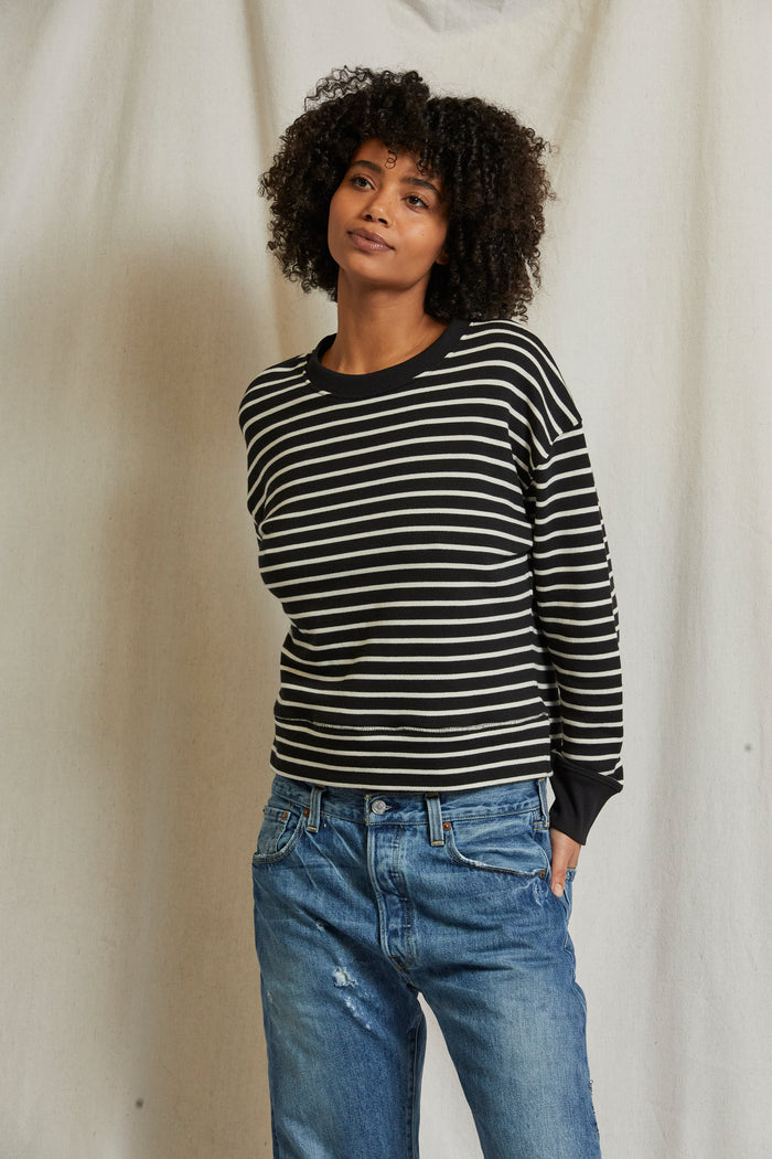 Perfect White Tee Tyler - Black/Natural Stripe