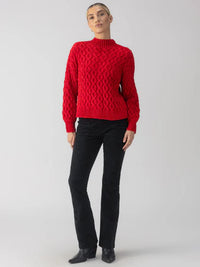 Sanctuary Cable Mock Neck Sweater