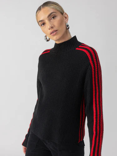 Sanctuary Sporty Stripe Mock Sweater