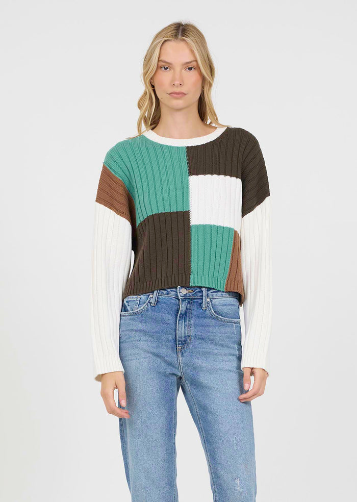 Stitches + Stripes Gal Intarsia Pullover