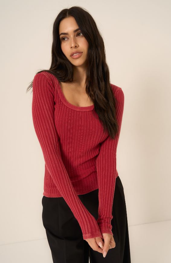 Project Social T What's The Scoop Long Sleeve - Red Currant