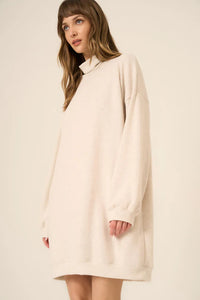 Project Social T Kai Funnel Neck Cozy Dress - Oatmeal