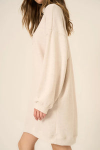 Project Social T Kai Funnel Neck Cozy Dress - Oatmeal