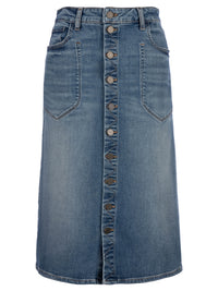 Kut from the Kloth Rose Button Front Denim Skirt