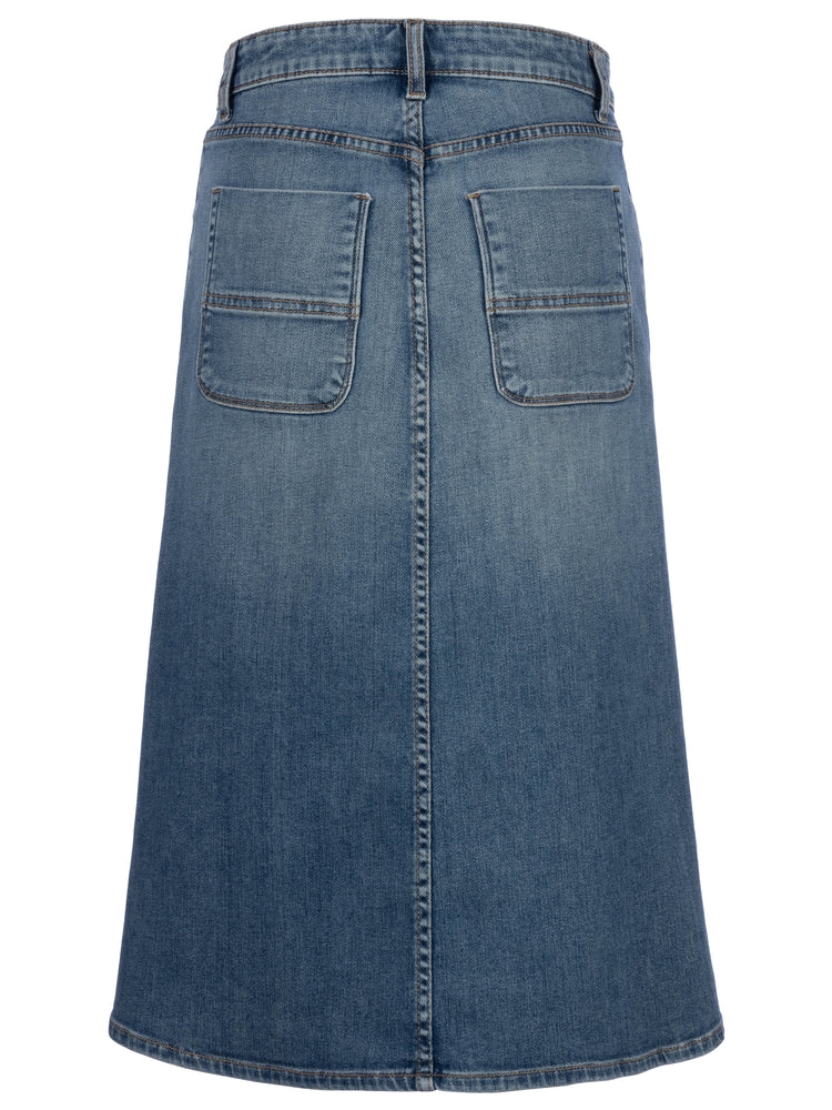 Kut from the Kloth Rose Button Front Denim Skirt