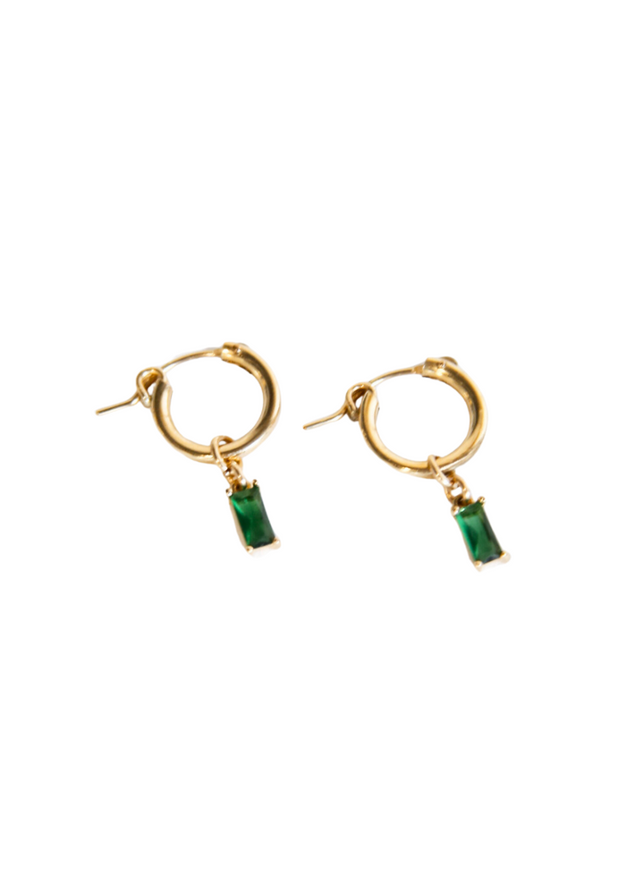 Able Emerald Huggie Hoops