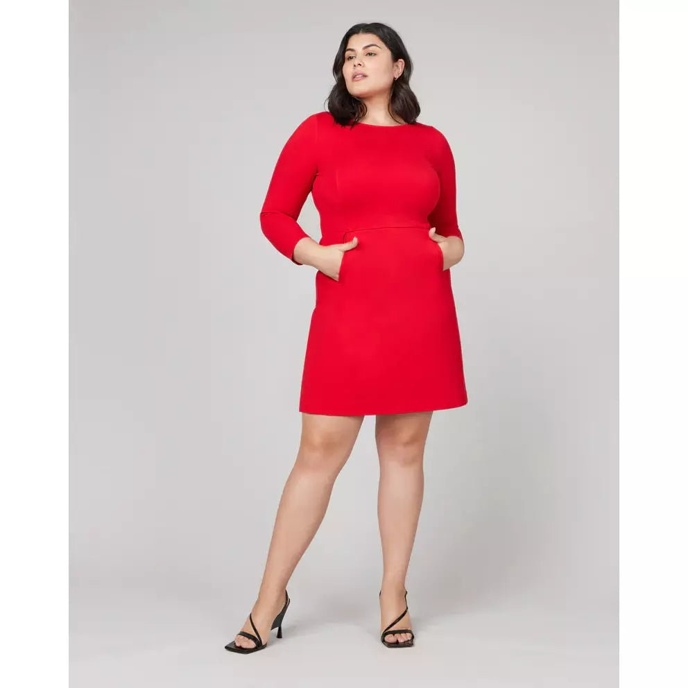 Spanx The Perfect Fit & Flare Dress True Red NWT Size Medium Control Shaping