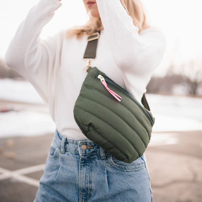 Pretty Simple Jolie Puffer Belt Bag - Olive