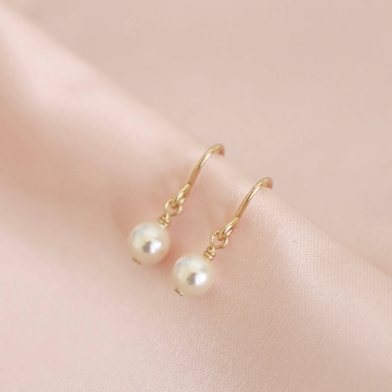 Katie Waltman Gold Filled Simple Pearl Earrings