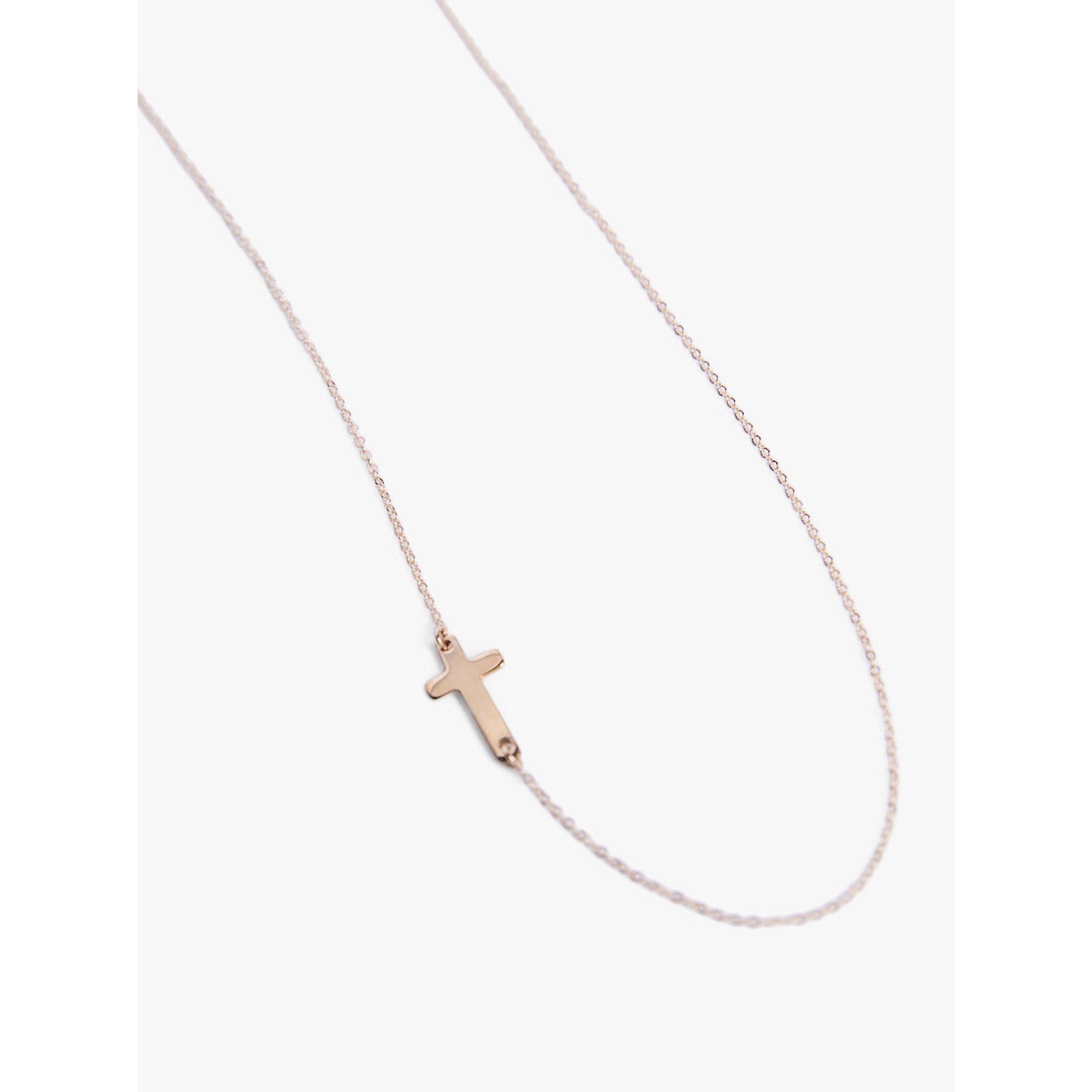 Enhanced Cognac Diamond Accent Sideways Cross Necklace in 10K Rose Gold |  Zales